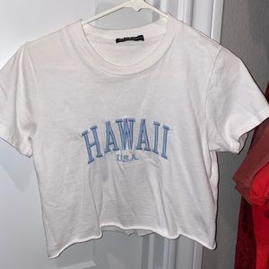 Brandy Melville white cropped Hawaii tee